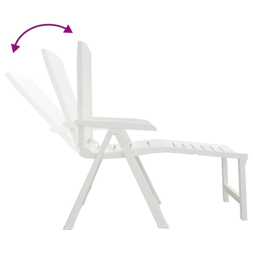 vidaXL Sun Lounger White Plastic