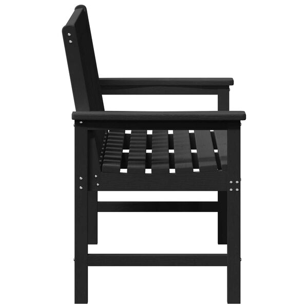 vidaXL Garden Bench Black 120 cm HDPE