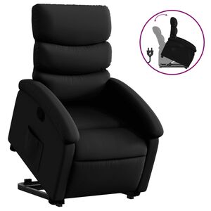vidaXL Stand up Recliner Chair Black Faux Leather