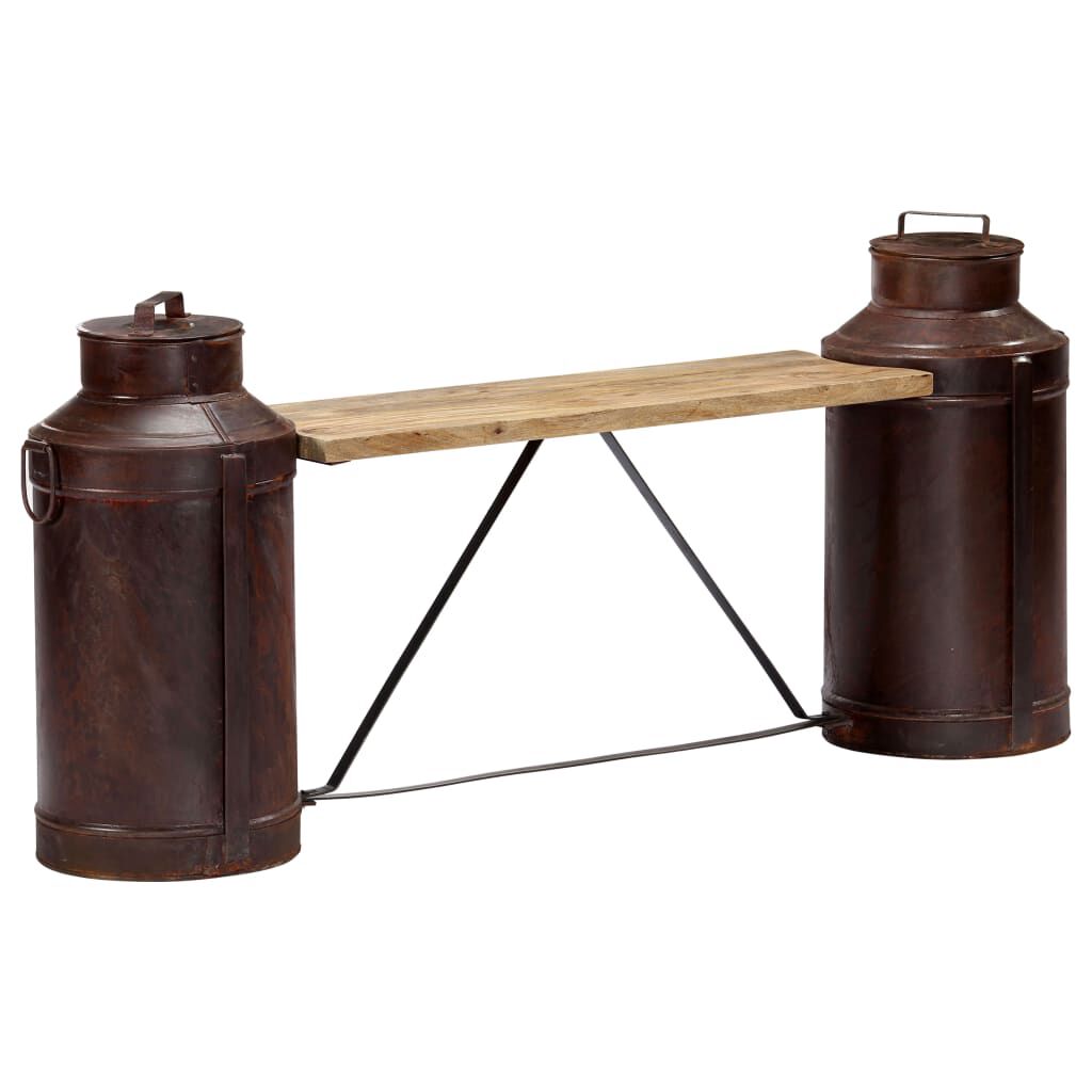 vidaXL Milk Bottle Bench 150x33x64 cm Solid Mango Wood