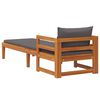 vidaXL Sun Lounger with Dark Grey Cushions Solid Acacia Wood
