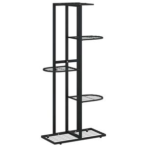 vidaXL 5-Floor Flower Stand 43x22x98 cm Black Metal