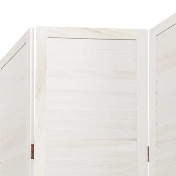 vidaXL Room Divider 5 Panels White Solid Wood Paulownia