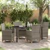 vidaXL Garden Dining Set 5 pcs Grey Poly Rattan