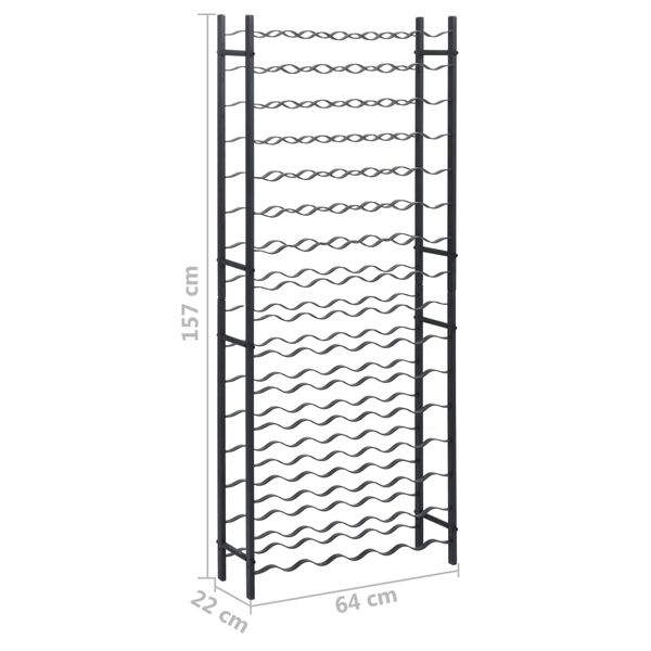 vidaXL Wine Rack for 96 Bottles Black Iron