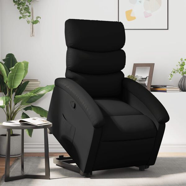 vidaXL Stand up Recliner Chair Black Faux Leather