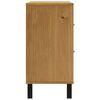 vidaXL Sideboard with Glass Door FLAM 110x40x80 cm Solid Wood Pine
