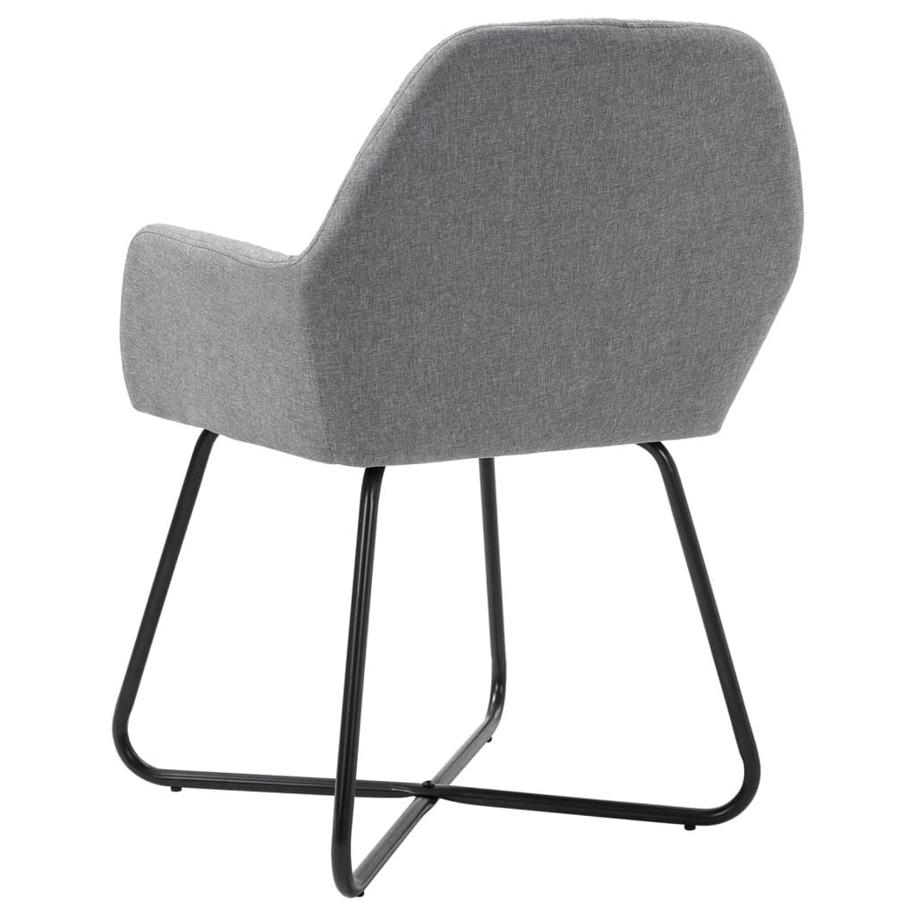 vidaXL Dining Chairs 2 pcs Light Grey Fabric