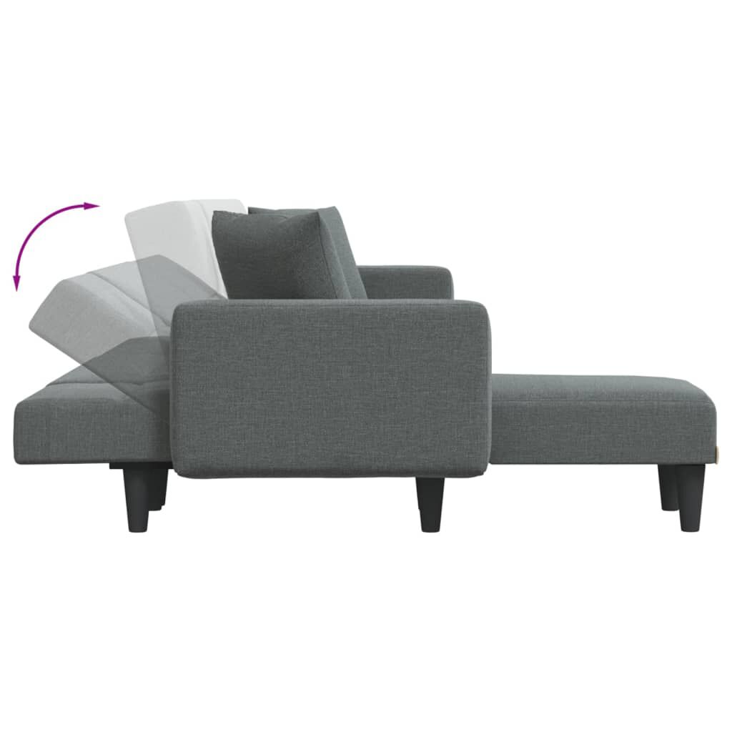 vidaXL L-shaped Sofa Bed Dark Grey 275x140x70 cm Fabric