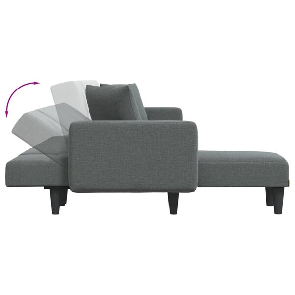 vidaXL L-shaped Sofa Bed Dark Grey 275x140x70 cm Fabric
