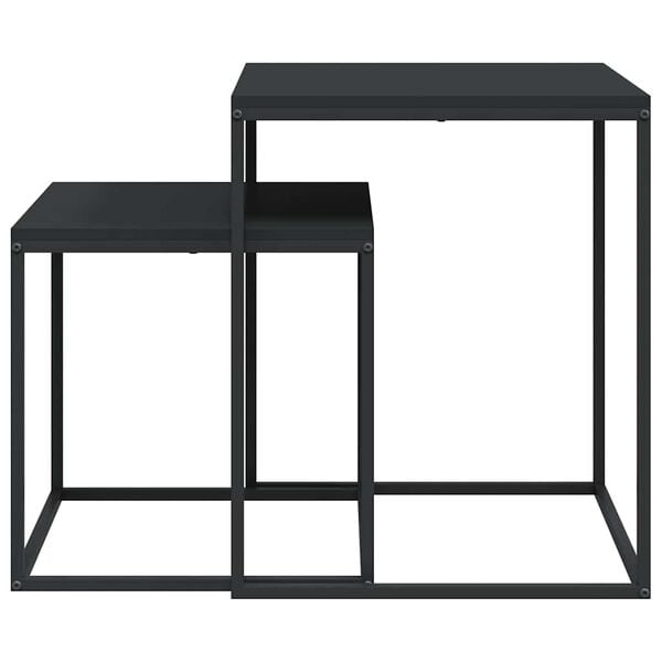 vidaXL Coffee Table Set 2 pcs Engineered Wood and Metal