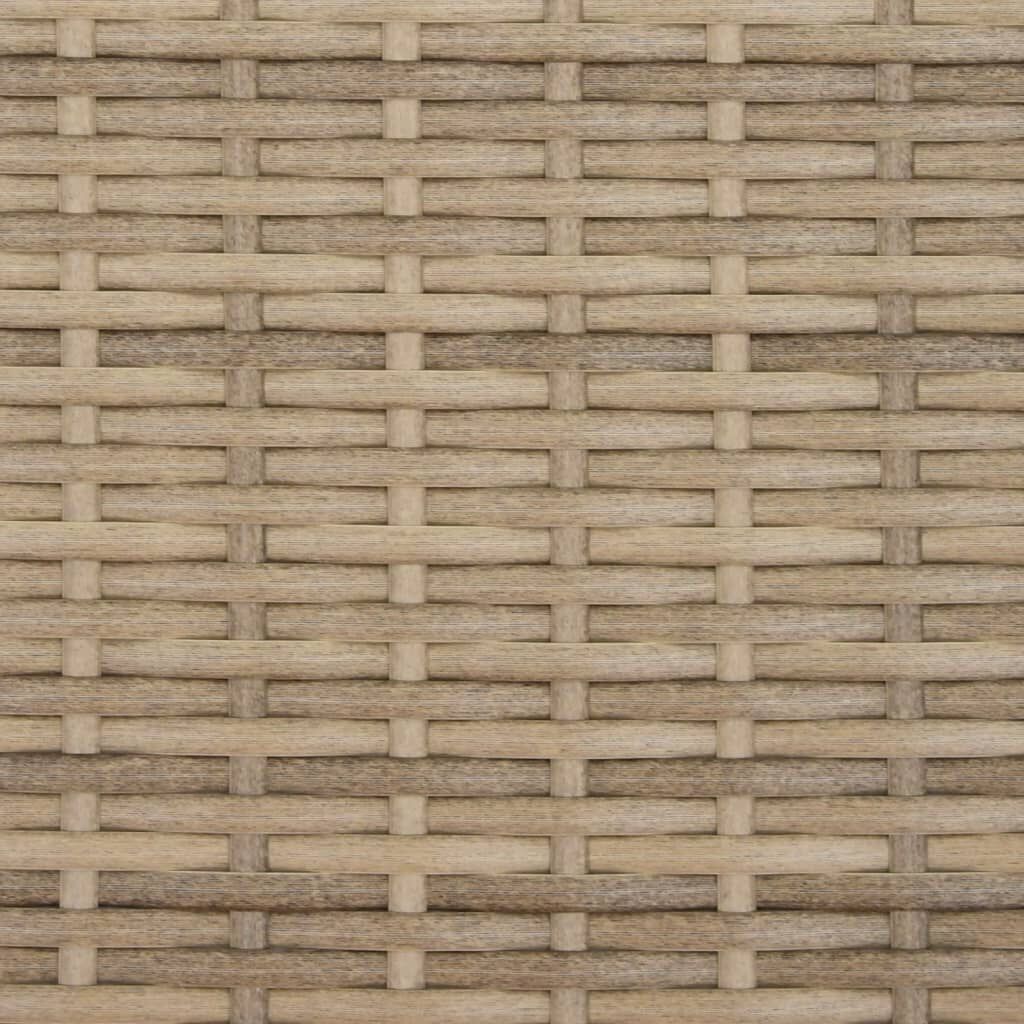 vidaXL Garden Sofa 2-Seater with Canopy and Stools Beige Poly Rattan
