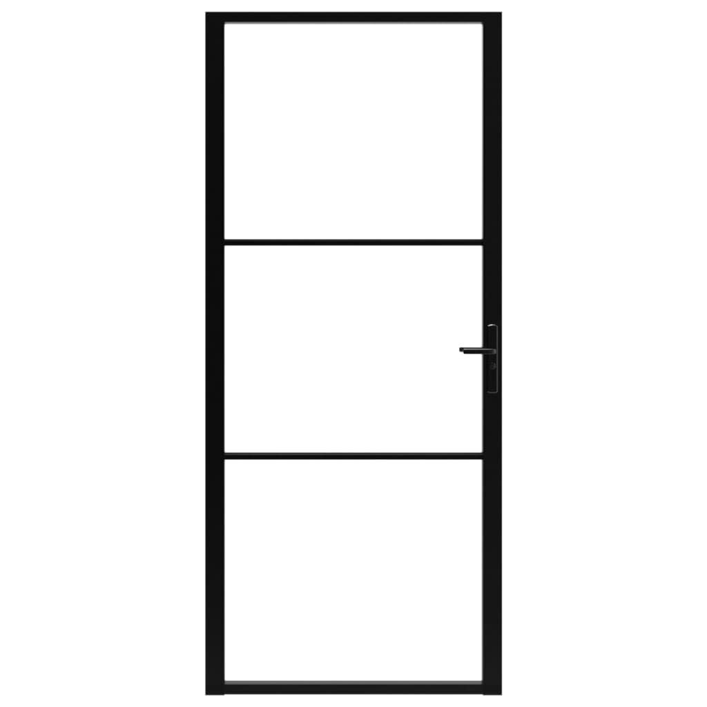 vidaXL Interior Door ESG Glass and Aluminium 102.5x201.5 cm Black