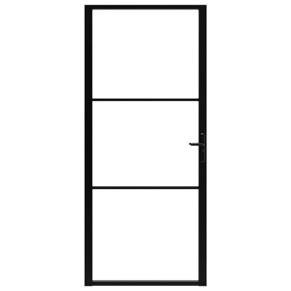 vidaXL Interior Door ESG Glass and Aluminium 102.5x201.5 cm Black