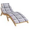 vidaXL Sun Lounger Cushion Grey Check Pattern 186x58x4cm Oxford Fabric