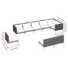vidaXL 9 Piece Garden Lounge Set with Cushions Poly Rattan Dark Grey