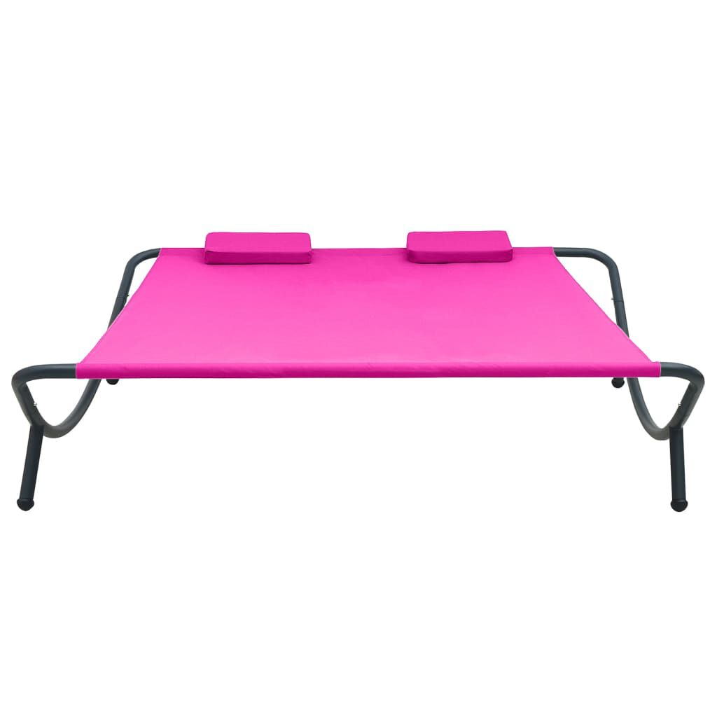 vidaXL Outdoor Lounge Bed Fabric Pink
