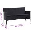 vidaXL 5 Piece Garden Lounge Set With Cushions Poly Rattan Black