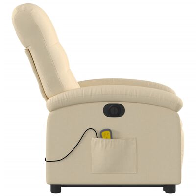 vidaXL Electric Stand up Massage Recliner Chair Cream Fabric