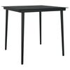 vidaXL 3 Piece Garden Dining Set with Cushions Black Poly Rattan Glass