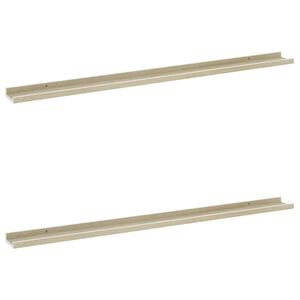 vidaXL Wall Shelves 2 pcs White and Sonoma Oak 115x9x3 cm