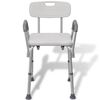 vidaXL Shower Chair Aluminium White