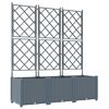 vidaXL Garden Planter 3 pcs LiGht Grey 120 x 40 x 143 cm Steel