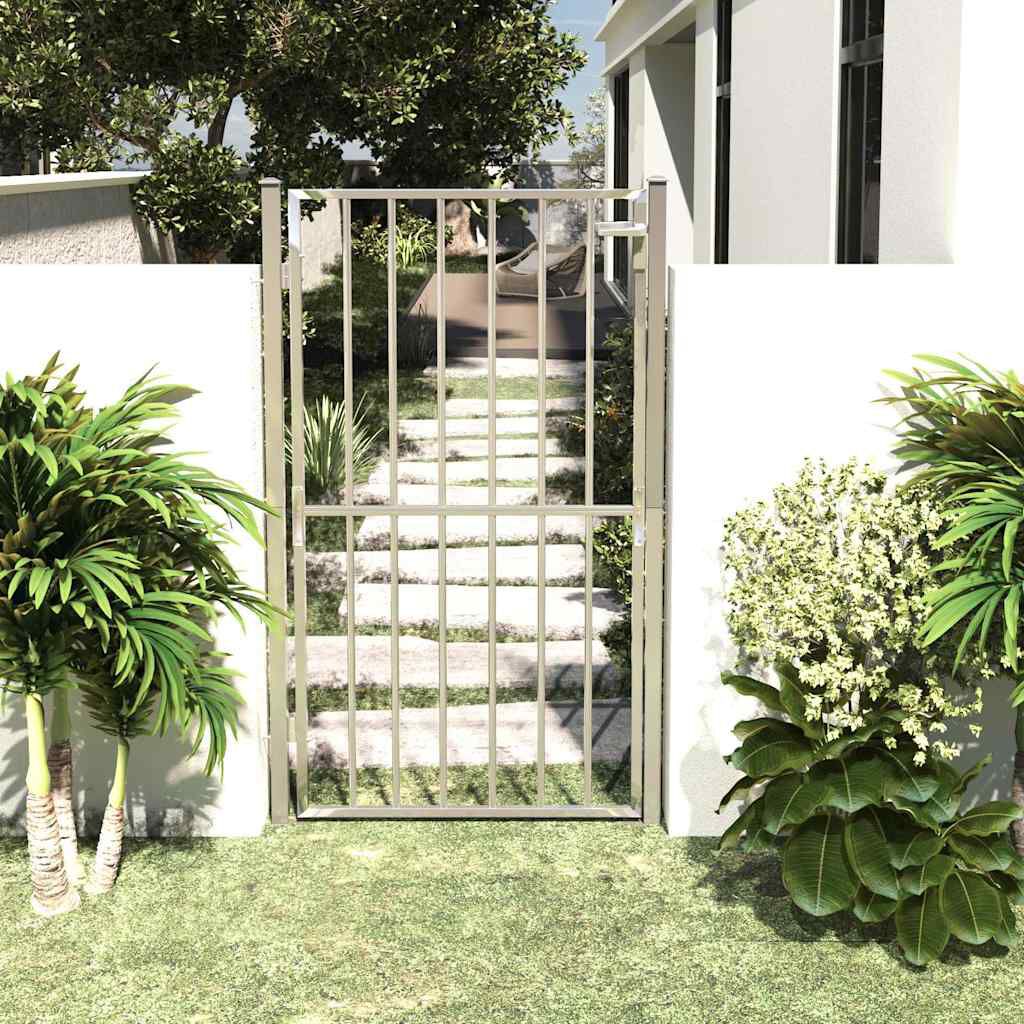 vidaXL Garden Gate 100x180 cm Stainless Steel