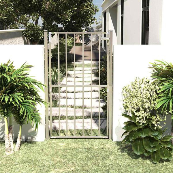 vidaXL Garden Gate 100x180 cm Stainless Steel