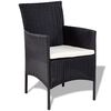 vidaXL 4 Piece Garden lounge Set with Cushions Poly Rattan Black