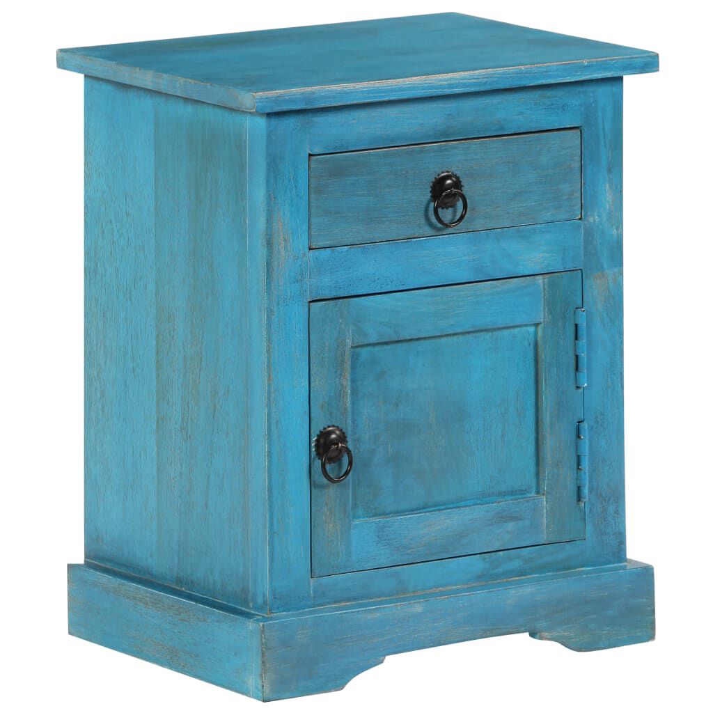 vidaXL Bedside Table Solid Mango Wood 40x30x50 cm Blue