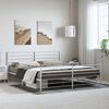 vidaXL Metal Bed Frame without Mattress with Footboard White 193x203cm