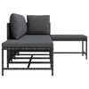 vidaXL 5 Piece Garden Sofa Set with Cushions Grey Poly Rattan