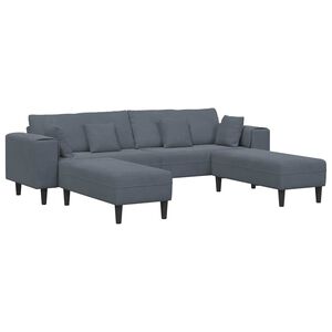 vidaXL Velvet Sofa with Cushion 3 pcs Dark Grey 208 cm Velvet