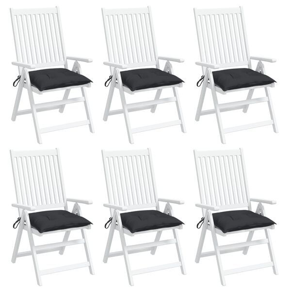 vidaXL Chair Cushions 6 pcs Black 40x40x7 cm Oxford Fabric