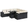 vidaXL 9 Piece Garden Sofa Set with Cushions Black Poly Rattan