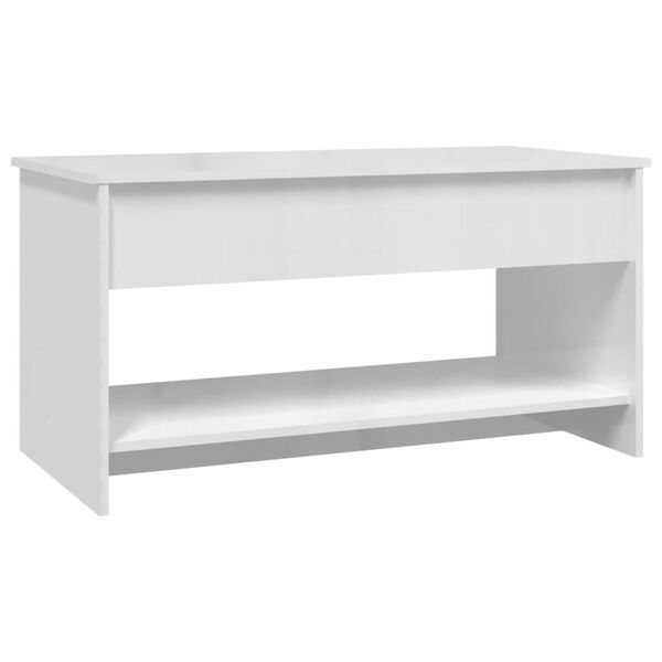 vidaXL Coffee Table High Gloss White 102x50x52,5 cm Engineered Wood