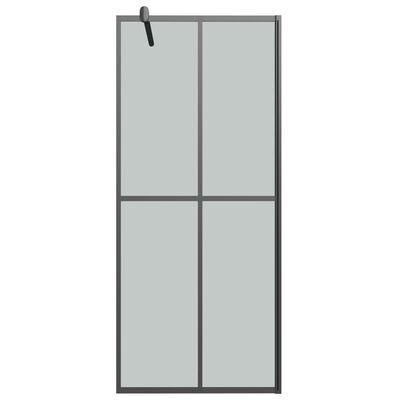 vidaXL Walk-in Shower Wall with Shelf Black 100x195 cm ESG Glass&Aluminium