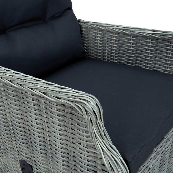 vidaXL 9 Piece Outdoor Dining Set with Cushions Poly Rattan Light Grey