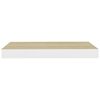 vidaXL Floating Wall Shelf Oak and White 50x23x3.8 cm MDF