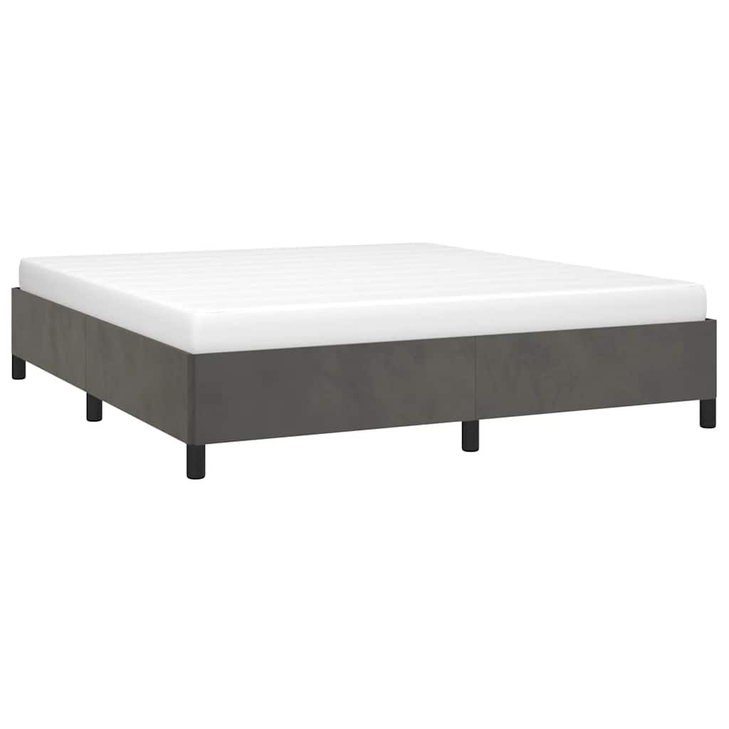 vidaXL Bed Frame without Mattress Dark Grey California King Velvet