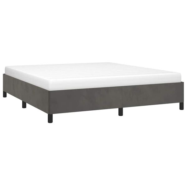 vidaXL Bed Frame without Mattress Dark Grey California King Velvet