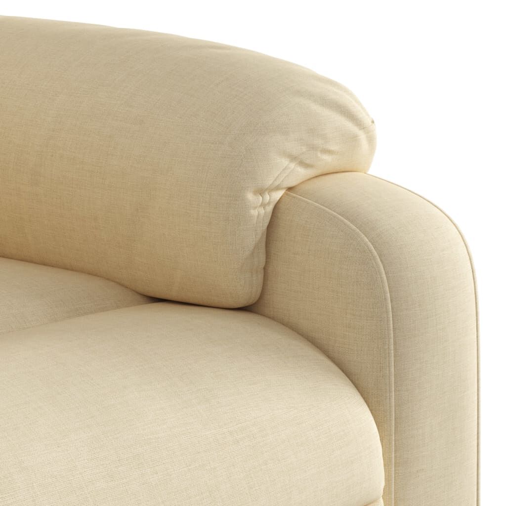 vidaXL Massage Recliner Chair Cream Fabric