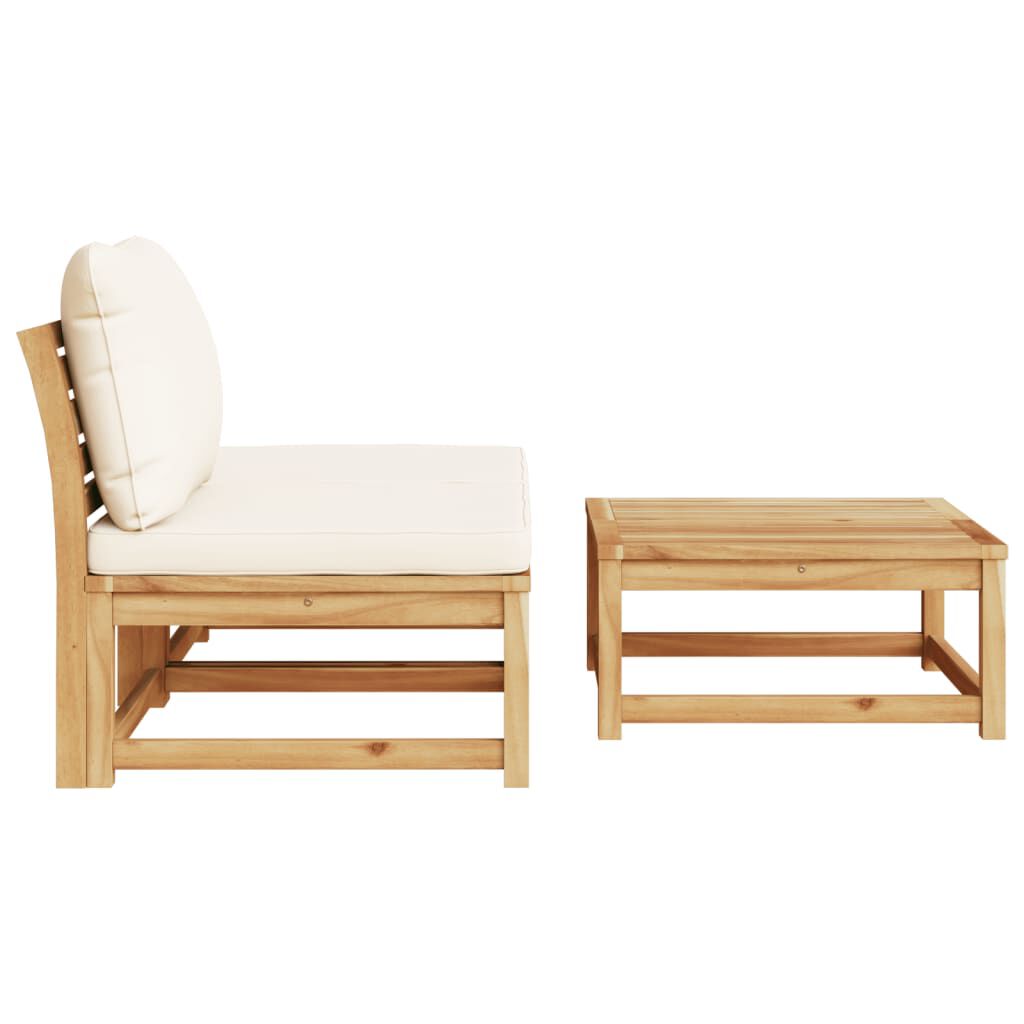 vidaXL 3 Piece Garden Lounge Set with Cushions Solid Wood Acacia