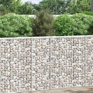 vidaXL Trapezium Gabion Raised Bed Galvanised Steel 80x20x100 cm
