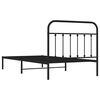 vidaXL Metal Bed Frame without Mattress with Headboard Black 100x200cm