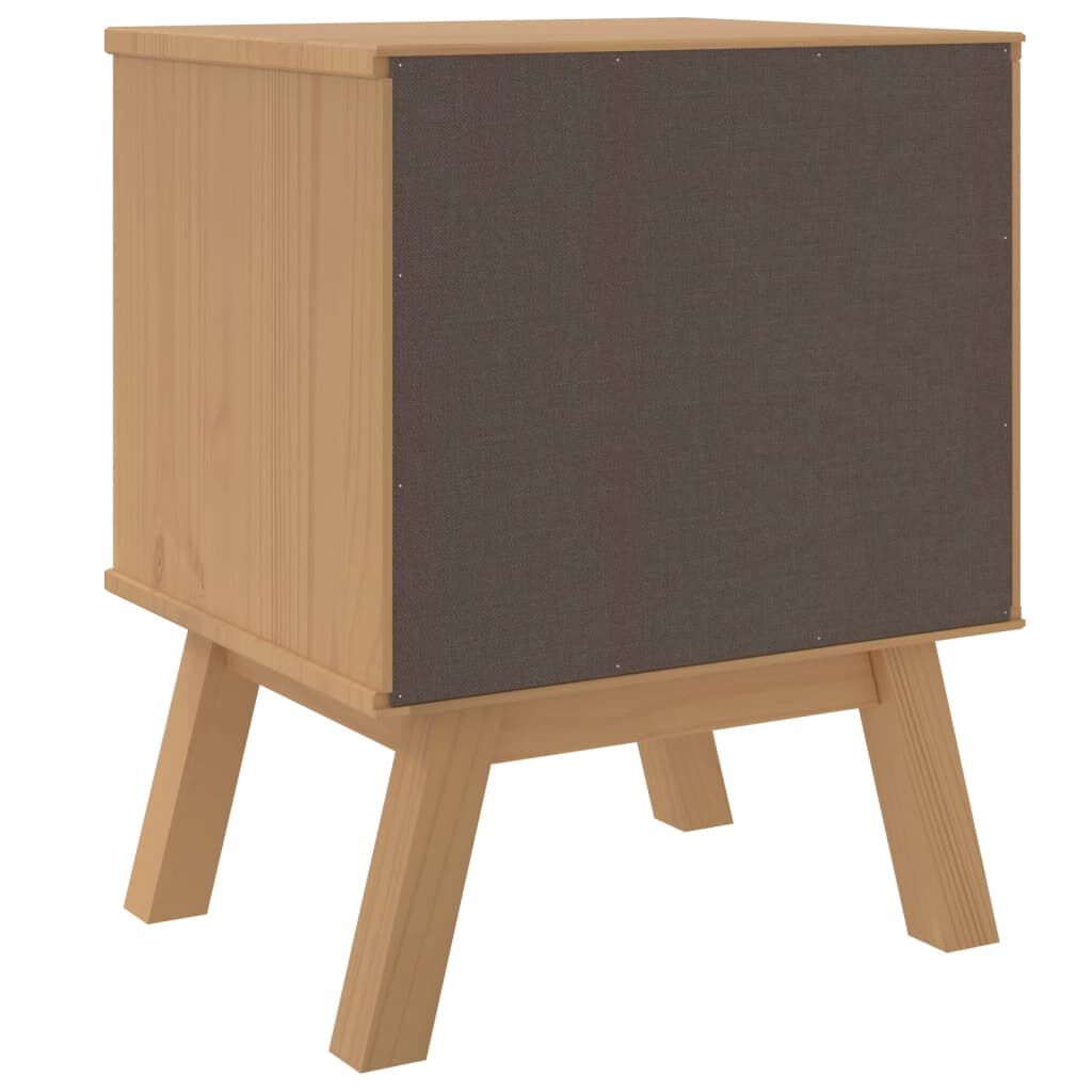 vidaXL Bedside Cabinet OLDEN Grey and Brown Solid Wood Pine