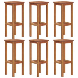 vidaXL Bar Stools 6 pcs Solid Wood Acacia