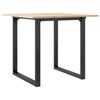 vidaXL Dining Table O-Frame 90x90x75 cm Solid Wood Pine and Steel