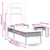 vidaXL Sun Lounger with Canopy and Table Grey Poly Rattan